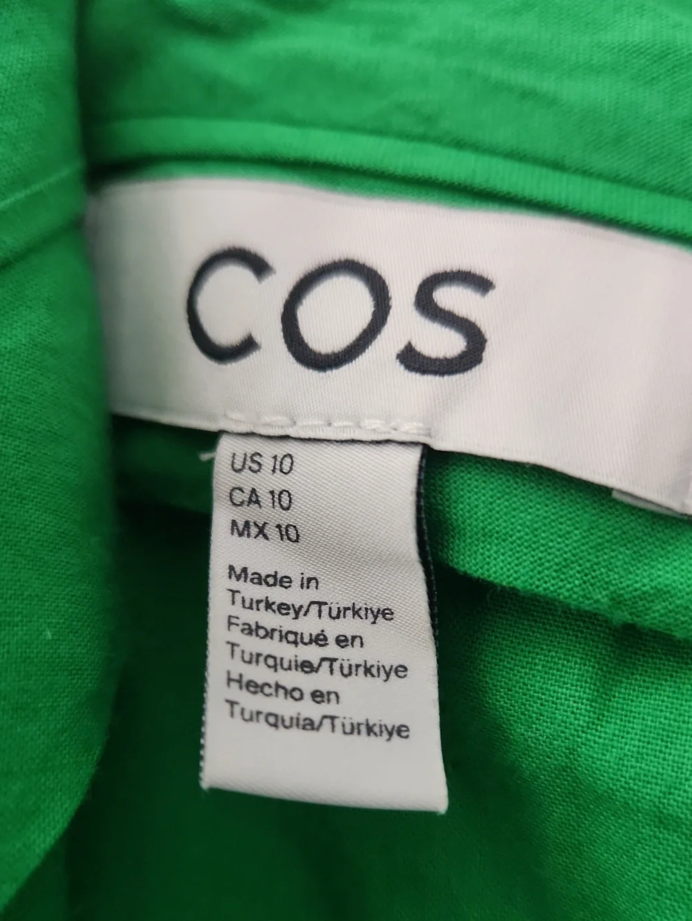 COS High-waist Wide Leg Pleated Front Linen Blend Pants in Bright Green Size 10